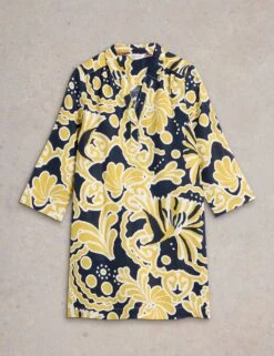 WHITE STUFF Pure Linen Printed Collared V-Neck Tunic -Marks and Spencer Shop pure linen printed collared v neck tunic 6