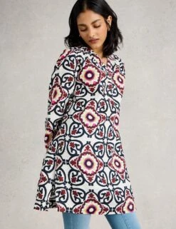 WHITE STUFF Pure Linen Printed V-Neck Collared Tunic 24 WHITE STUFF Pure Linen Printed V-Neck Collared Tunic -Marks and Spencer Shop pure linen printed v neck collared tunic 10
