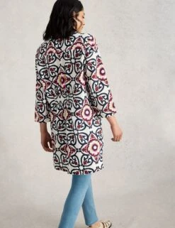 WHITE STUFF Pure Linen Printed V-Neck Collared Tunic 25 WHITE STUFF Pure Linen Printed V-Neck Collared Tunic -Marks and Spencer Shop pure linen printed v neck collared tunic 11