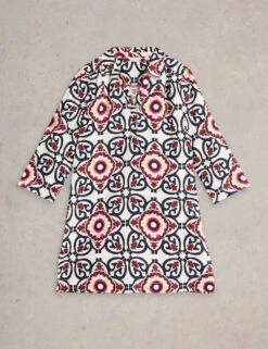 WHITE STUFF Pure Linen Printed V-Neck Collared Tunic 20 WHITE STUFF Pure Linen Printed V-Neck Collared Tunic -Marks and Spencer Shop pure linen printed v neck collared tunic 6