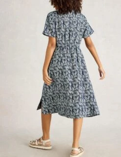 WHITE STUFF Pure Linen Printed V-Neck Midi Tea Dress -Marks and Spencer Shop pure linen printed v neck midi tea dress 8