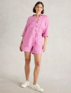 WHITE STUFF Pure Linen Striped Shorts 20 WHITE STUFF Pure Linen Striped Shorts -Marks and Spencer Shop pure linen striped shorts 6