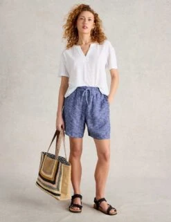 WHITE STUFF Pure Linen Tweed Print Shorts -Marks and Spencer Shop pure linen tweed print shorts 6