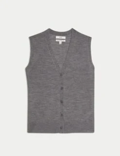 Pure Merino Wool Knitted Waistcoat -Marks and Spencer Shop pure merino wool knitted waistcoat 14