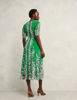 Pure Silk Floral V-Neck Midi Skater Dress -Marks and Spencer Shop pure silk floral v neck midi skater dress 13