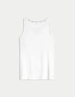 Racerback Laser Cut Fitted Vest Top -Marks and Spencer Shop racer back fitted vest top 4