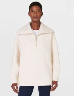 Sweaty Betty Radiant Ribbed Collared Half Zip Sweatshirt -Marks and Spencer Shop radiant ribbed collared half zip sweatshirt 10