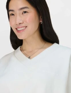 Sweaty Betty Revive Cotton Rich V-Neck Crop Sweatshirt -Marks and Spencer Shop revive cotton rich v neck crop sweatshirt 8