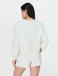 Sweaty Betty Revive Cotton Rich V-Neck Crop Sweatshirt -Marks and Spencer Shop revive cotton rich v neck crop sweatshirt 9