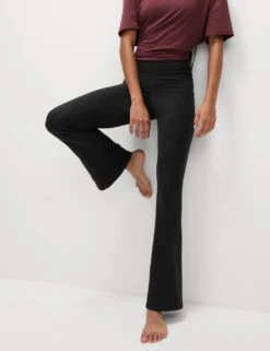 Ribbed High Waisted Flared Yoga Leggings -Marks and Spencer Shop ribbed high waisted flared yoga leggings 10