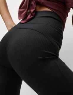 Ribbed High Waisted Flared Yoga Leggings -Marks and Spencer Shop ribbed high waisted flared yoga leggings 11