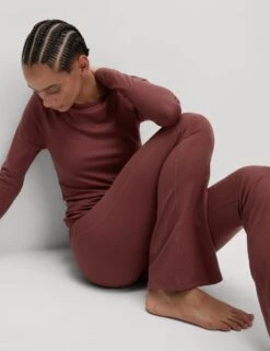 Ribbed High Waisted Flared Yoga Leggings -Marks and Spencer Shop ribbed high waisted flared yoga leggings 17