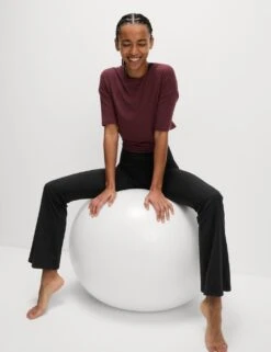 Ribbed High Waisted Flared Yoga Leggings -Marks and Spencer Shop ribbed high waisted flared yoga leggings 8