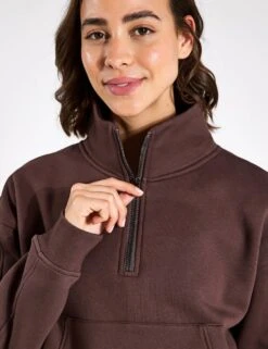 Rihanna Cotton Rich Half Zip Sweatshirt -Marks and Spencer Shop rihanna cotton rich half zip sweatshirt 6