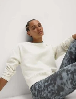 Round Neck Relaxed Yoga Crop Sweatshirt -Marks and Spencer Shop round neck relaxed yoga crop sweatshirt 11