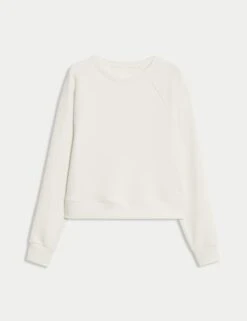 Round Neck Relaxed Yoga Crop Sweatshirt -Marks and Spencer Shop round neck relaxed yoga crop sweatshirt 7