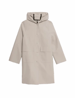 Rubber Hooded Clean Longline Parka Coat -Marks and Spencer Shop rubber hooded clean longline parka coat
