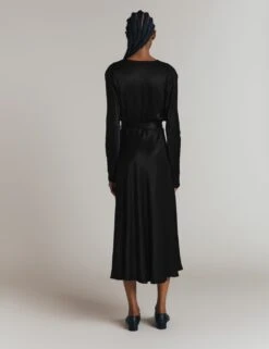 Ghost Satin V-Neck Belted Midi Waisted Dress -Marks and Spencer Shop satin v neck belted midi waisted dress 14