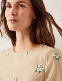 MONSOON Sheer Embroidered Floral Top -Marks and Spencer Shop sheer embroidered floral top 7