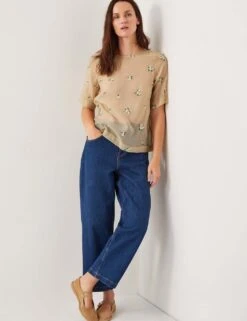 MONSOON Sheer Embroidered Floral Top -Marks and Spencer Shop sheer embroidered floral top 8