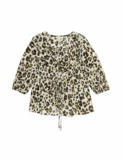 Shirred Tie Front Blouse 32 Shirred Tie Front Blouse -Marks and Spencer Shop shirred tie front blouse 1