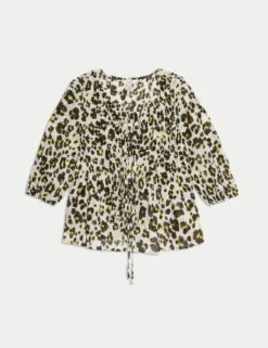 Shirred Tie Front Blouse 31 Shirred Tie Front Blouse -Marks and Spencer Shop shirred tie front blouse 10