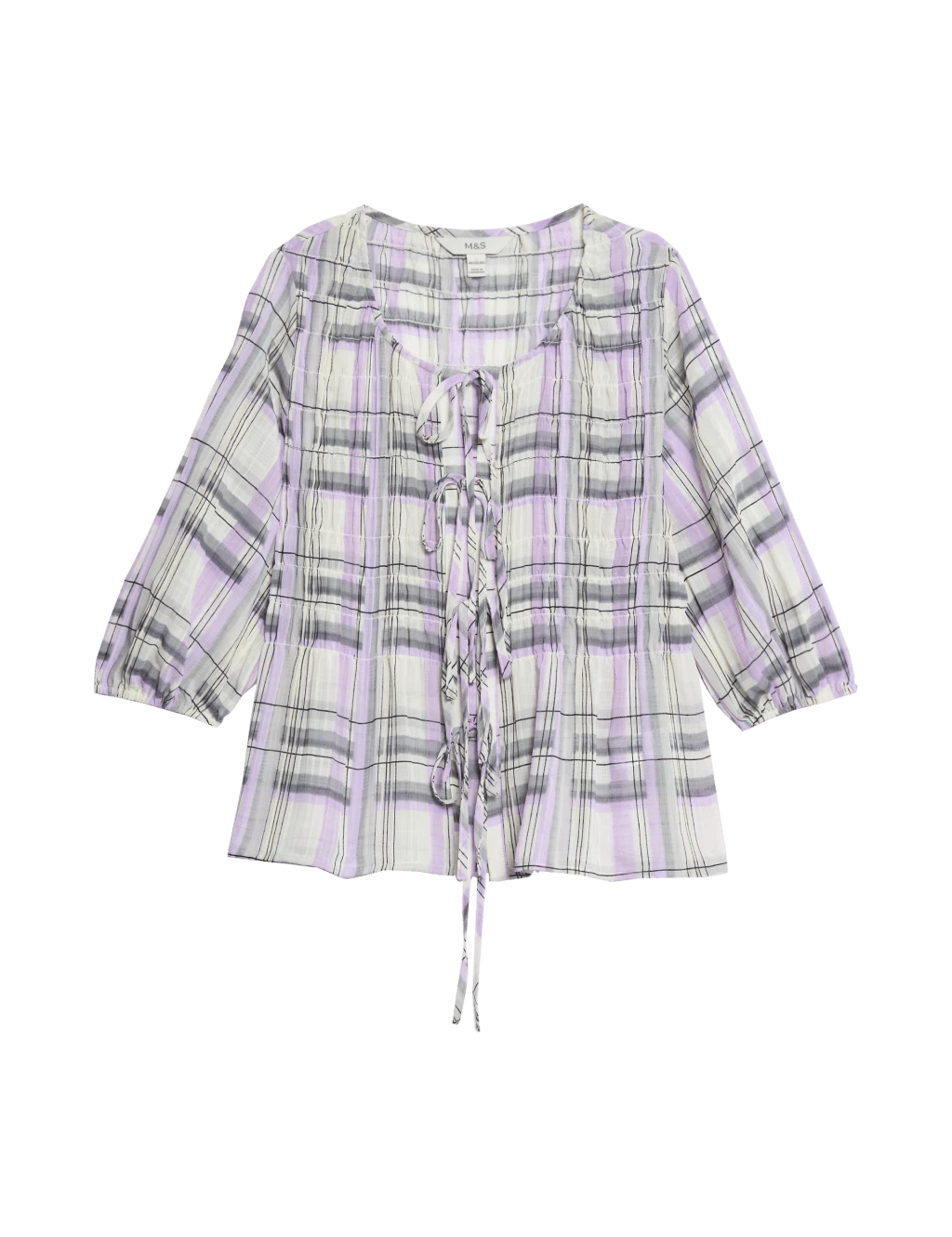 Shirred Tie Front Blouse 9 Shirred Tie Front Blouse - Image 7