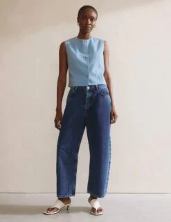 Single Breasted Cropped Waistcoat -Marks and Spencer Shop single breasted cropped waistcoat 11