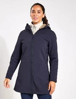 Jack Wolfskin Windland Longline Softshell Hooded Coat -Marks and Spencer Shop softshell hooded longline coat