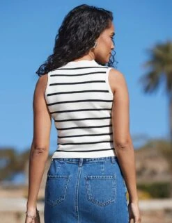 Striped Knitted Waistcoat -Marks and Spencer Shop striped knitted waistcoat 6