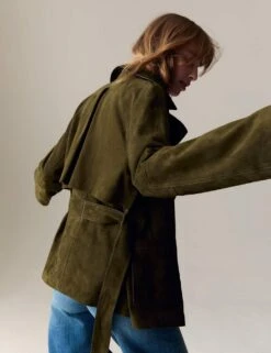 Suede Belted Revere Collar Trench Coat -Marks and Spencer Shop suede belted revere collar trench coat 9