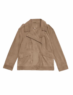Suede Collared Biker Jacket -Marks and Spencer Shop suede collared biker jacket