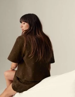 Suede Embroidered Collared Shirt -Marks and Spencer Shop suede embroidered collared shirt 8