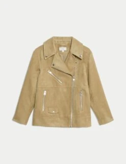 Suedette Biker Jacket -Marks and Spencer Shop suedette biker jacket 7