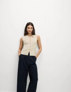 Textured Crew Neck Button Through Waistcoat -Marks and Spencer Shop textured crew neck button through waistcoat 11