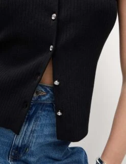 Textured Crew Neck Button Through Waistcoat -Marks and Spencer Shop textured crew neck button through waistcoat 16