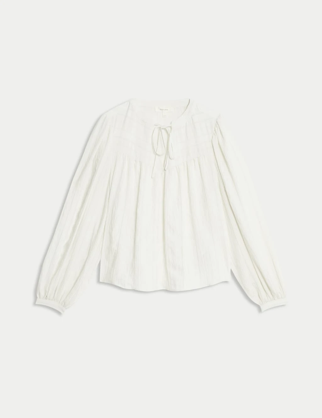 Textured Tie Neck Blouson Sleeve Blouse 8 Textured Tie Neck Blouson Sleeve Blouse - Image 6