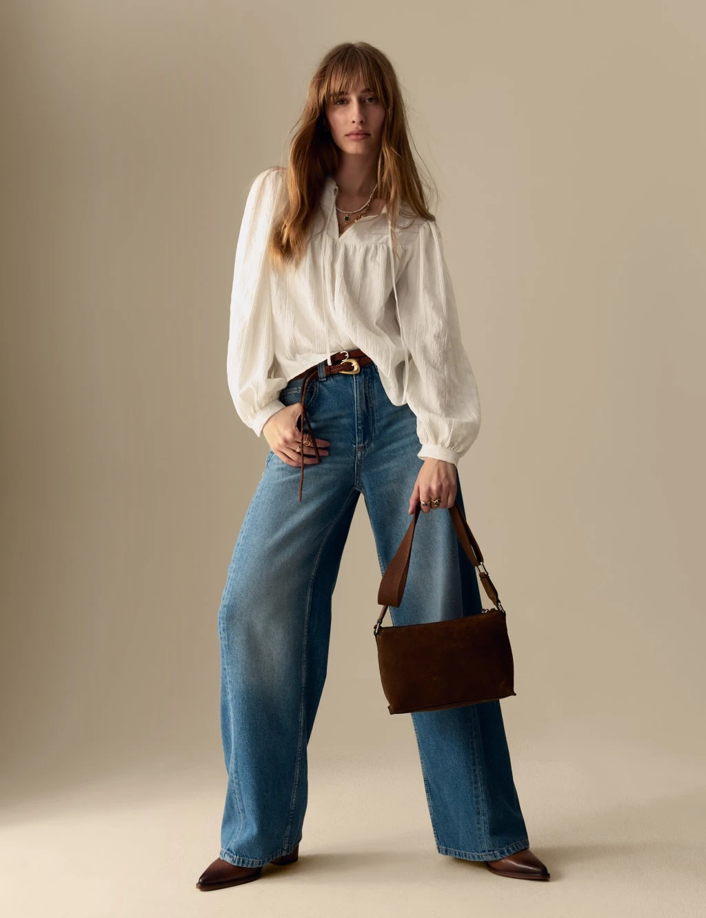 Textured Tie Neck Blouson Sleeve Blouse 11 Textured Tie Neck Blouson Sleeve Blouse - Image 9