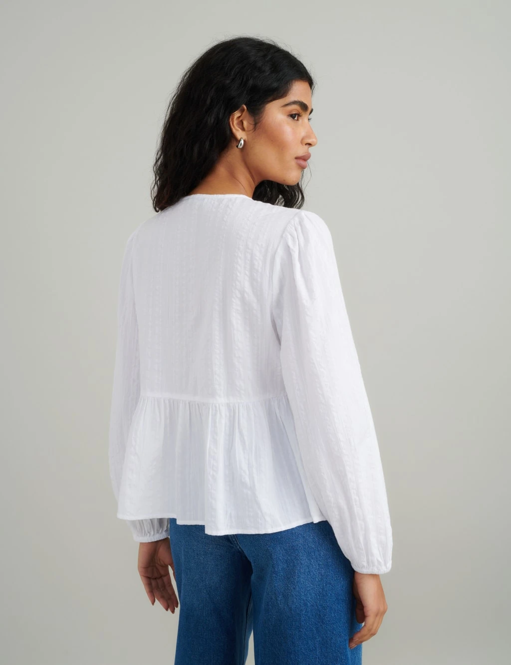 Tie Front Peplum Blouse 11 Tie Front Peplum Blouse - Image 9