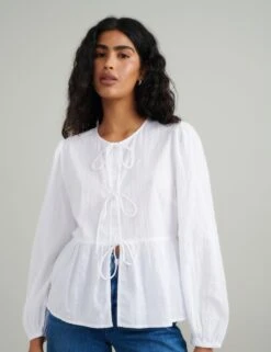 Tie Front Peplum Blouse 21 Tie Front Peplum Blouse -Marks and Spencer Shop tie front peplum blouse 9