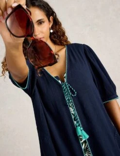 WHITE STUFF Tie Neck Midi Kaftan Beach Dress 24 WHITE STUFF Tie Neck Midi Kaftan Beach Dress -Marks and Spencer Shop tie neck midi kaftan beach dress 10