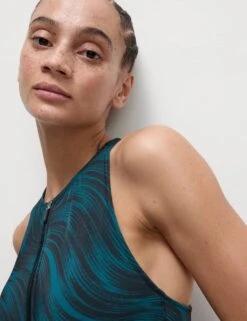 Tummy Control Printed Zip Up Swimsuit -Marks and Spencer Shop tummy control printed zip up swimsuit 13