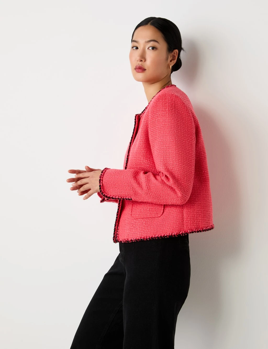 Tweed Collarless Short Jacket 13 Tweed Collarless Short Jacket - Image 11