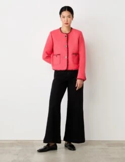 Tweed Collarless Short Jacket 26 Tweed Collarless Short Jacket -Marks and Spencer Shop tweed collarless short jacket 11