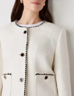 Tweed Collarless Short Jacket 20 Tweed Collarless Short Jacket -Marks and Spencer Shop tweed collarless short jacket 5