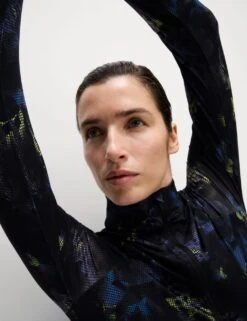 Ultraheat™ Printed Half Zip Running Top -Marks and Spencer Shop ultraheat printed half zip running top 7