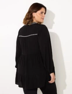 V-Neck Blanket Stitch Tunic -Marks and Spencer Shop v neck blanket stitch tunic 4