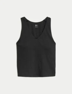 V-Neck Padded Fitted Yoga Crop Vest Top -Marks and Spencer Shop v neck padded fitted yoga crop vest top 10