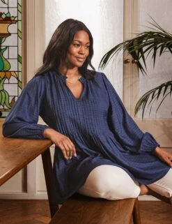 V-Neck Pintuck Tunic -Marks and Spencer Shop v neck pintuck tunic 8