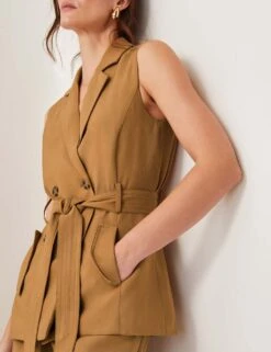 MONSOON V-Neck Tie Detail Waistcoat 18 MONSOON V-Neck Tie Detail Waistcoat -Marks and Spencer Shop v neck tie detail waistcoat 6